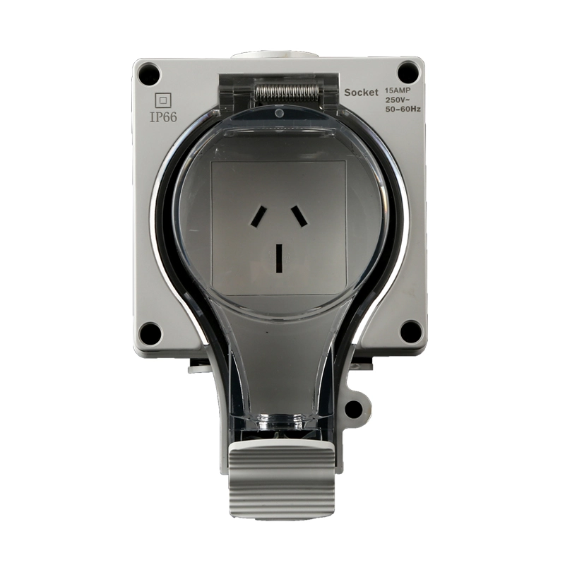 IP66 ស៊េរីថ្មីជួសជុល Surface Australian Socket with Switch